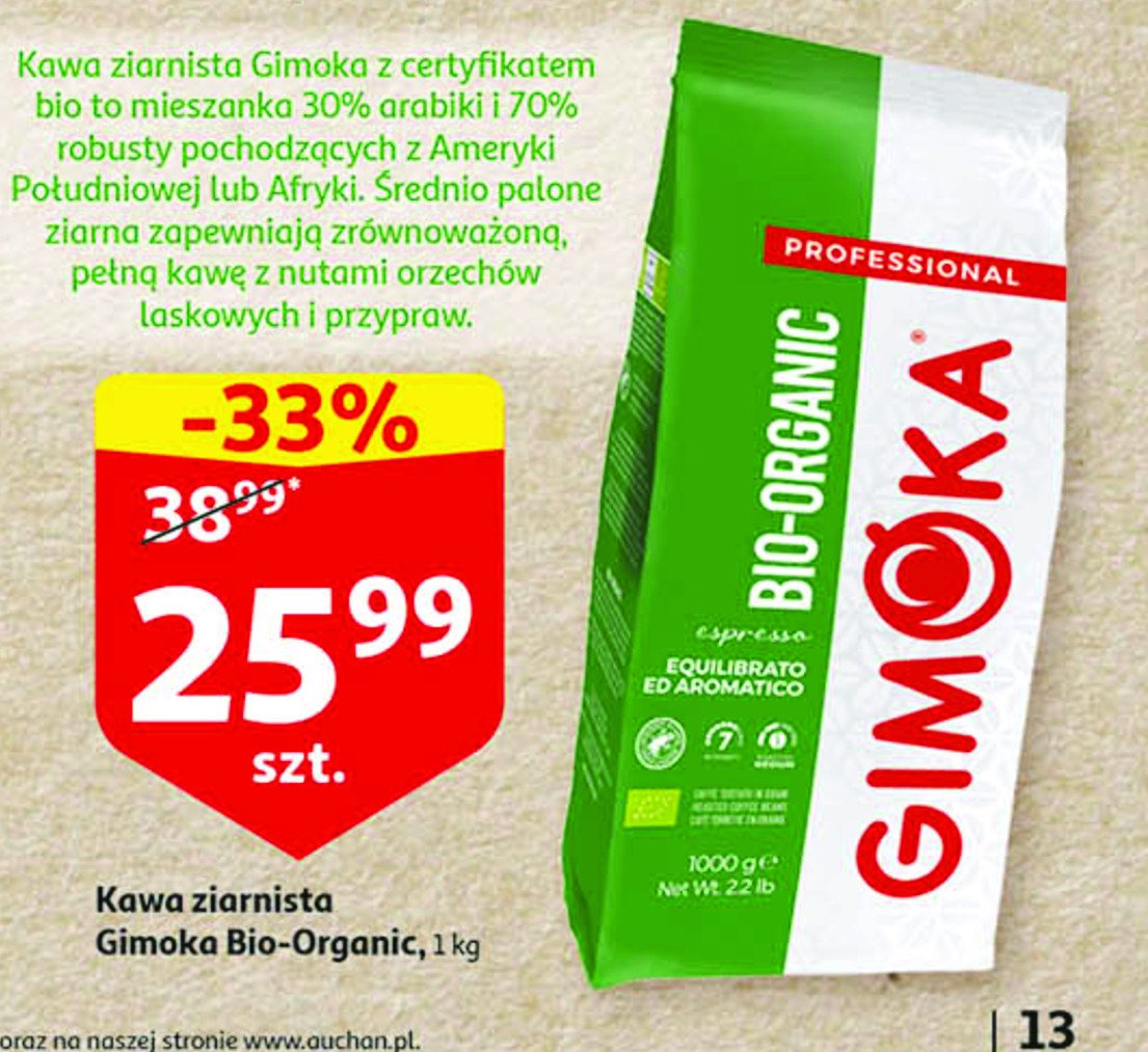 Kawa Gimoka professional bio-organic promocja