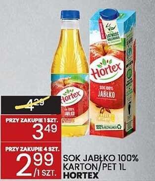 Sok 100% karton/pet 1 L HORTEX promocja w Wafelek