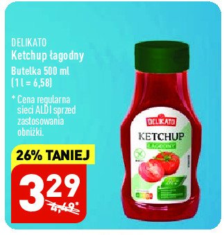 Ketchup 艂agodny Delikato promocja
