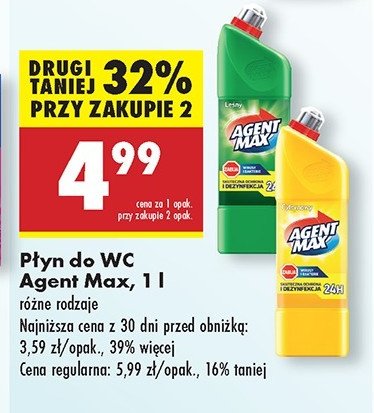 Płyn do wc cytrusowy Agent max promocja