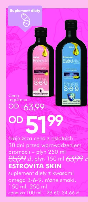 Suplement omega 3-6-9 ESTROVITA SKIN promocja