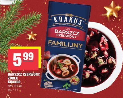 Barszcz czerwony, żurek Krakus MW Food familijny promocja w SPAR