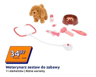 Weterynarz zestaw do zabawy 11 elementów promocja w Action