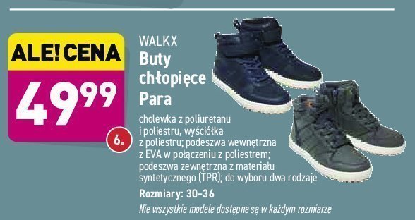 Buty chłopięce jesienne 30-36 Walkx promocja