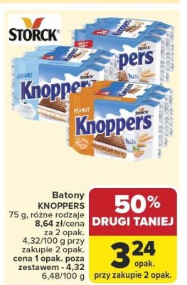 Batony KNOPPERS 75 g różne rodzaje promocja w Carrefour