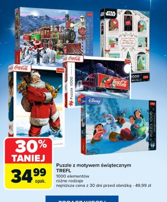 Puzzle z motywem świątecznym 1000 elementów różne rodzaje promocja w Carrefour