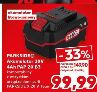 Akumulator 20V 4Ah PAP 20 B3 Parkside promocja w Kaufland