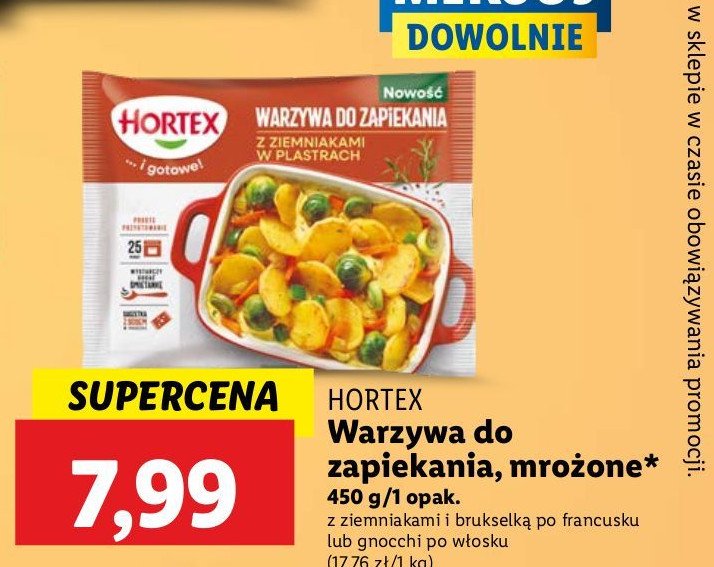 Warzywa do zapiekania z ziemniakami w plastrach Hortex promocja w Lidl