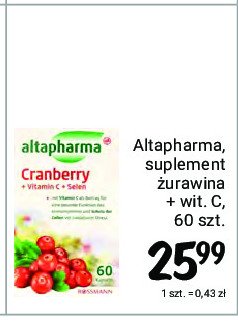 Suplement diety z ekstraktem z żurawiny Altapharma promocje