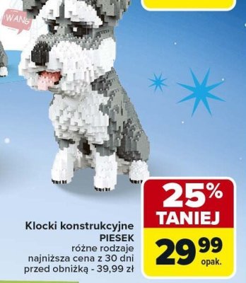 Klocki konstrukcyjne PIESEK różne rodzaje promocja w Carrefour