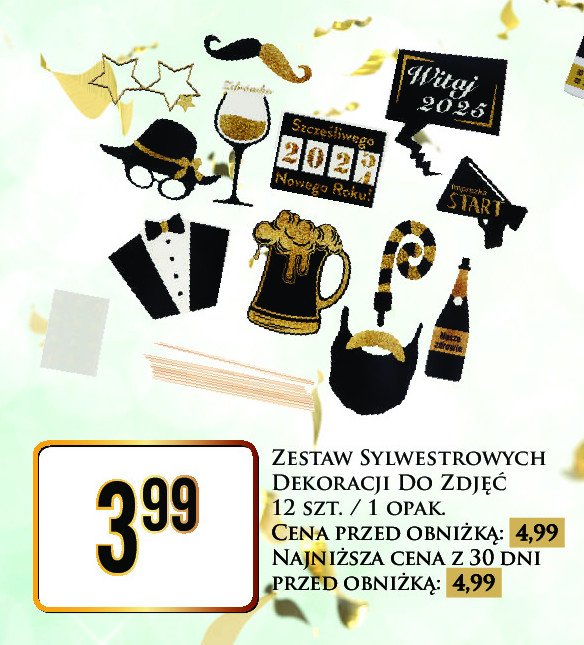 Zestaw sylwestrowych dekoracji do zdjęć promocja