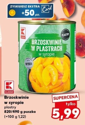 Brzoskwinie w syropie plastry  promocja w Kaufland