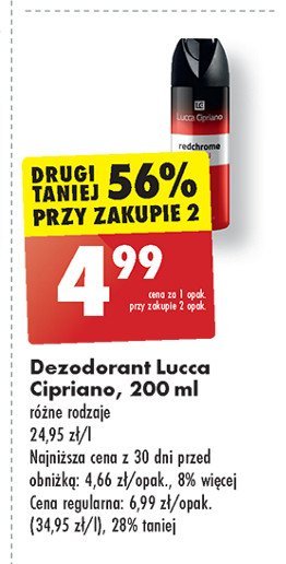 Dezodorant Lucca cipriano red chrome promocja