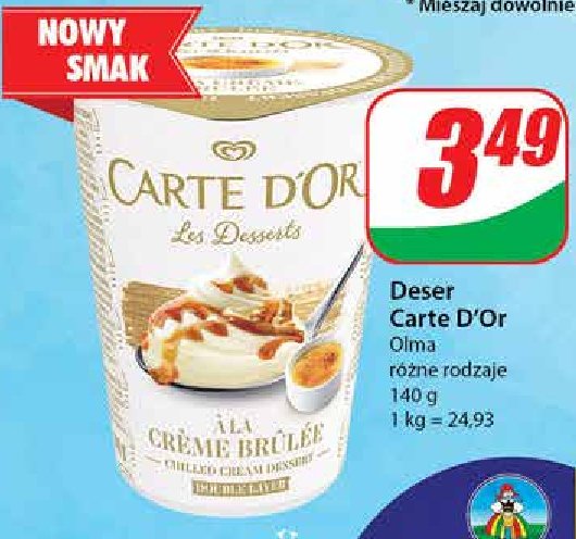 Deser  a la creme brulee Algida carte d'or les desserts promocja