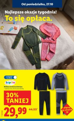 Bielizna termiczna dziecięca  promocja w Lidl