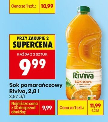 Sok pomarańczowy, 2,8 l promocja w Biedronka