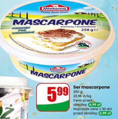 Ser mascarpone Mlekovita promocja w Dino