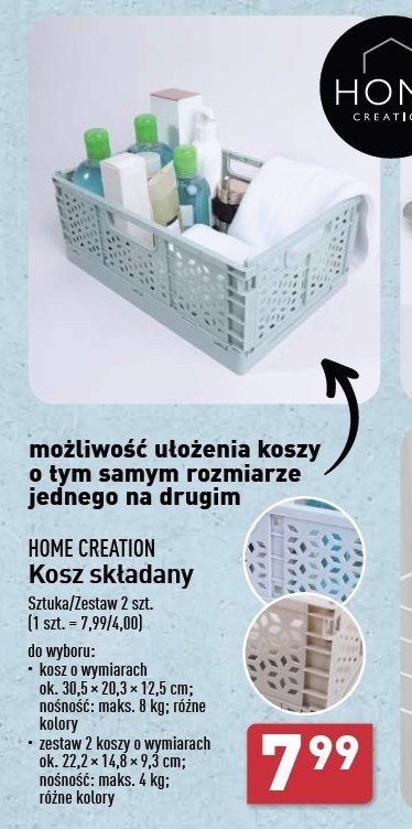 Kosz składany 30.5 x 20.3 x 12.5 cm Home creation promocja