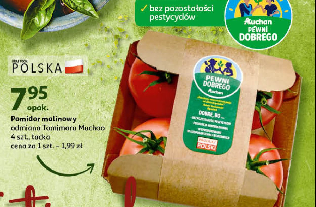 Pomidory malinowe tomimaru mucho Auchan pewni dobrego promocja