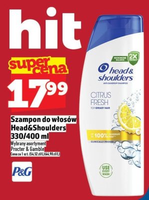 Szampon do włosów Head&Shoulders 330/400 ml promocja w TOPAZ