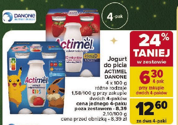 Jogurt kids truskawka-banan Danone actimel promocja