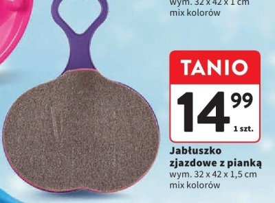 Jabłuszko zjazdowe z pianką, wym. 32 x 42 x 1,5 cm, mix kolorów promocja w Intermarche