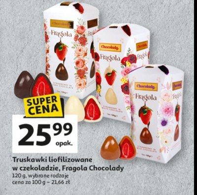 Praliny fragola truskawki w gorzkiej czekoladzie Chocolady promocja