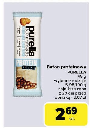 Baton chrupiące ciasteczko Purella superfoods Purella food promocja w Carrefour Market