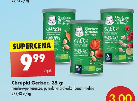 Chrupki ryżowo-pszenne banan i malina Gerber organic promocja