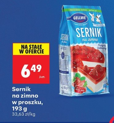 Sernik na zimno w proszku Gellwe, 193 g promocja w Biedronka
