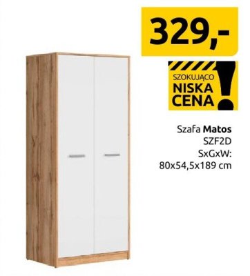 Szafa Matos SZFZD, 80x54,5x189 cm promocja w Black Red White