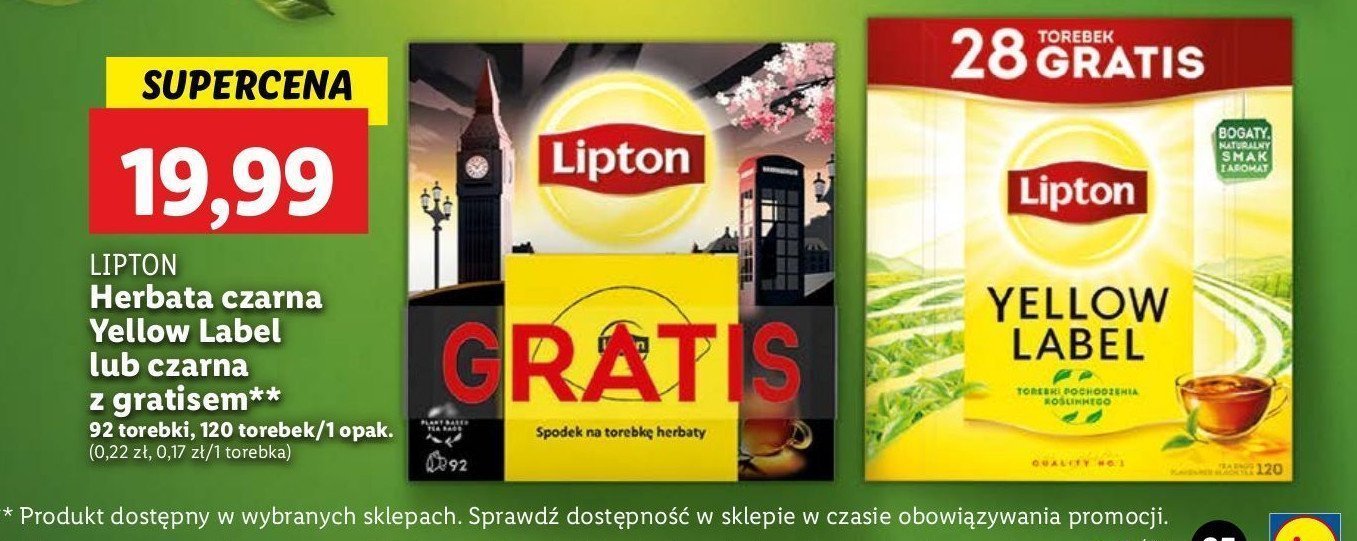 Herbata LIPTON EARL GREY LEMON promocja