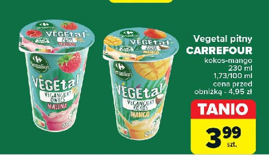 Jogurt vegetal owies malina Carrefour sensation promocja