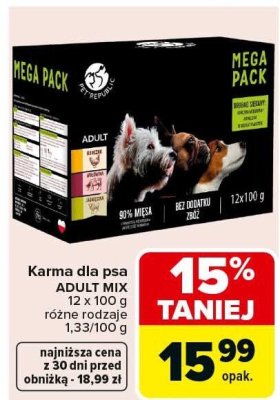 Karma dla psa ADULT MIX różne rodzaje promocja w Carrefour Market