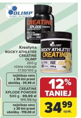 Kreatyna ROCKY ATHLETES CREATINE OLIMP promocja w Carrefour