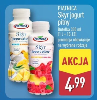 Jogurt Piątnica Skyr pitny promocja w Aldi
