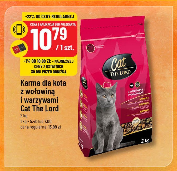 Karma dla kota z wołowiną i warzywami Cat the lord promocja