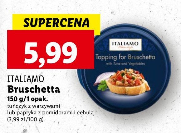 Bruschetta z tuńczykiem i warzywami Italiamo promocja
