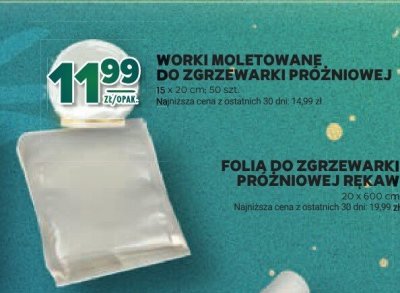 Worki moletowane do zgrzewarki próżniowej 15 x 20 cm, 50 szt. promocja w Stokrotka