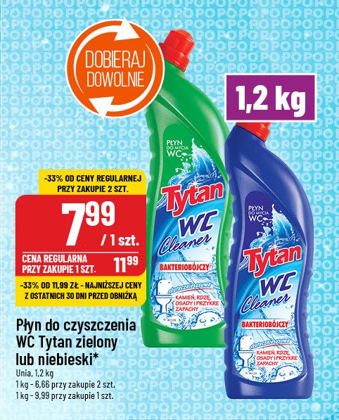 Płyn do wc niebieski Tytan wc promocja w POLOmarket