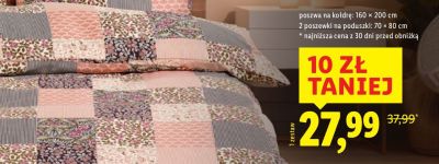 Pościel z mikrowłókna satynowego 160x200 cm + 2x  70x80 cm promocja w Lidl