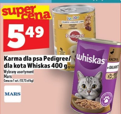 Karma dla psa Pedigree/dla kota Whiskas 400 g promocja w TOPAZ