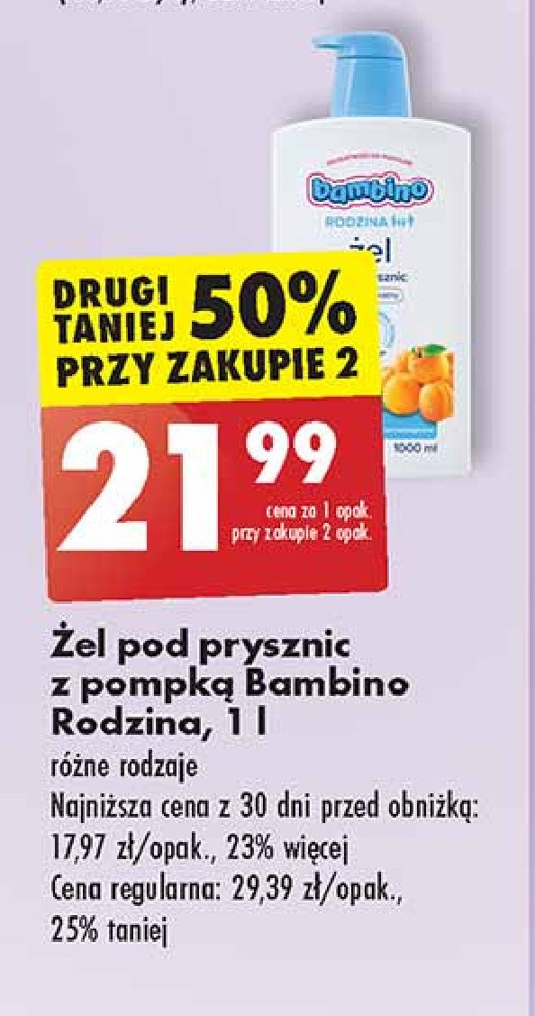 Żel pod prysznic mirabelka Bambino rodzina promocja