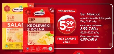 Ser Mlekpol salami, królewski z Kolna, gouda promocja w Żabka