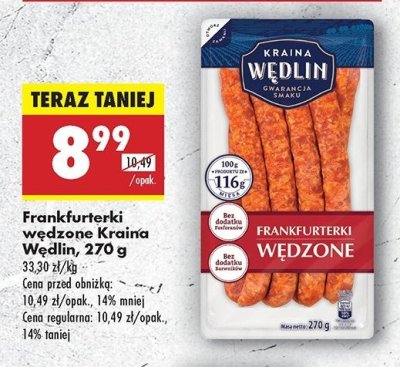 Franfurterki wędzone Kraina wędlin promocja