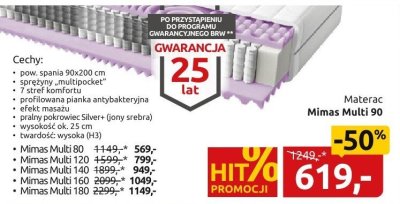Materac Mimas Multi 80 promocja w Black Red White