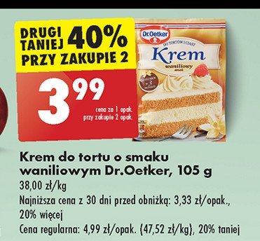 Krem do tortu waniliowy Dr. oetker promocja