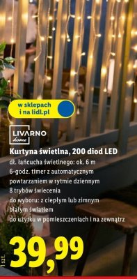 Kurtyna świetlna, 200 diod LED promocja w Lidl