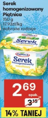 Serek homogenizowany Piątnica 150 g promocja w Delikatesy Centrum