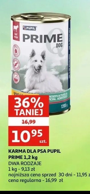 Karma dla psa z wołowiną PUPIL PRIME promocja w Biedronka